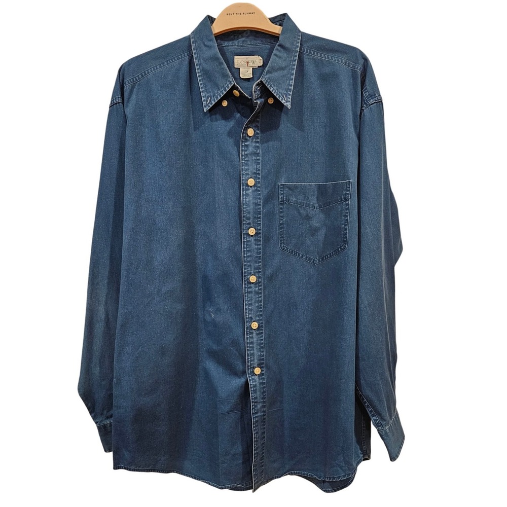 J. Crew‎ Womens XL Button Down Long Sleeve Denim Shirt Relaxed Fit